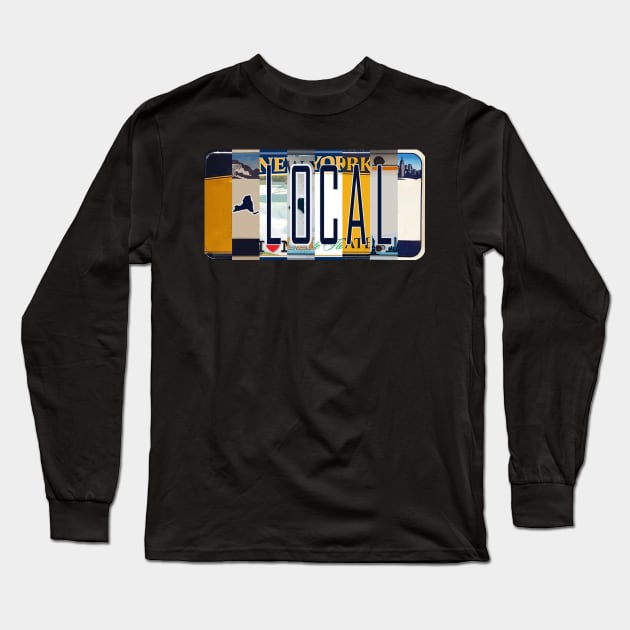 New York Local License Plates Long Sleeve T-Shirt by stermitkermit